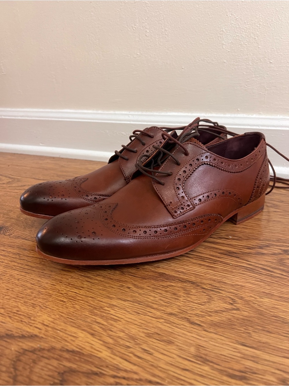 Ted Baker London Brown Leather Wingtip Oxford Dress Shoes Men’s Size 9 Brogue